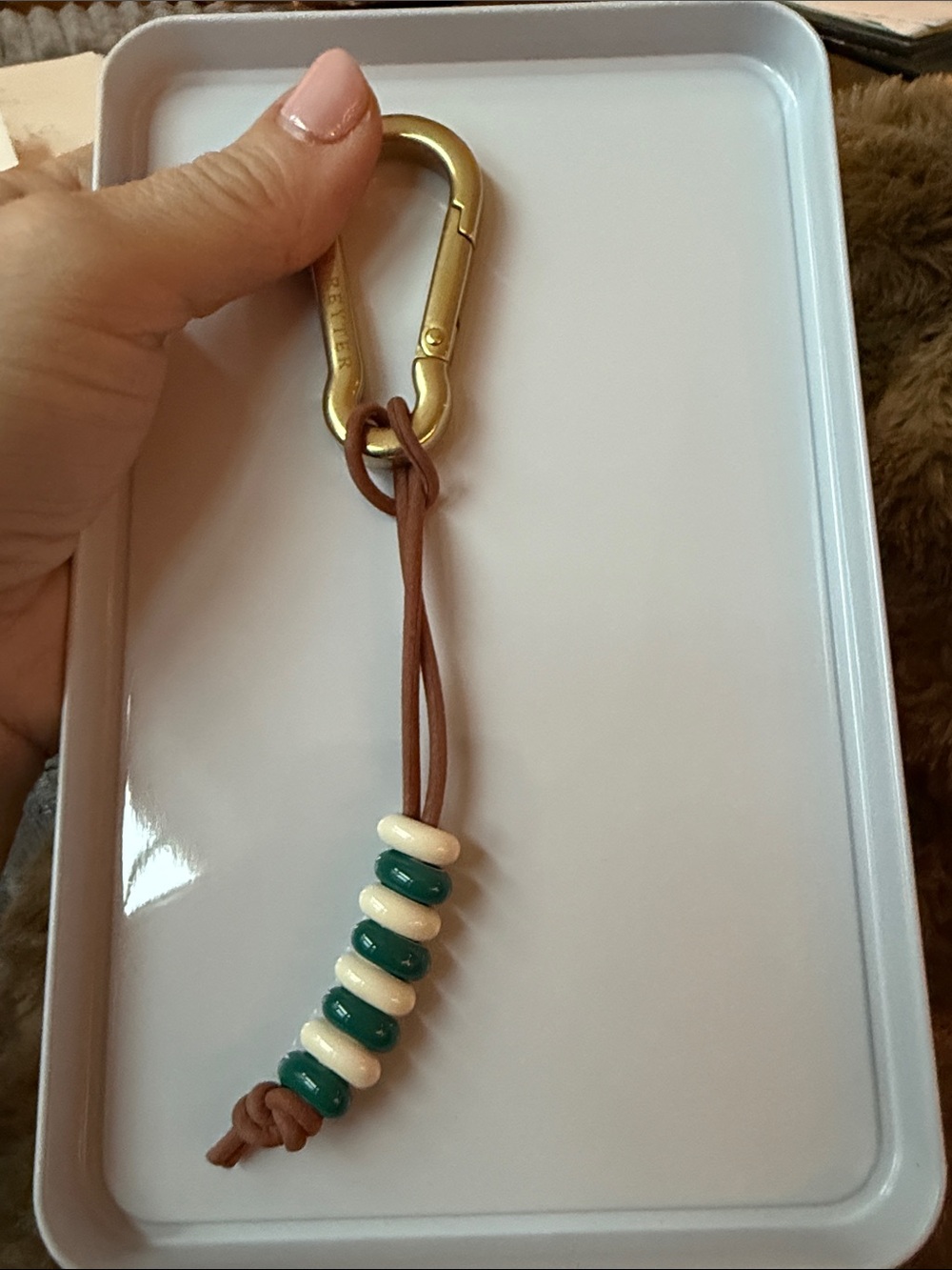 Adina Reyter Sterling Silver enamel bead keychain